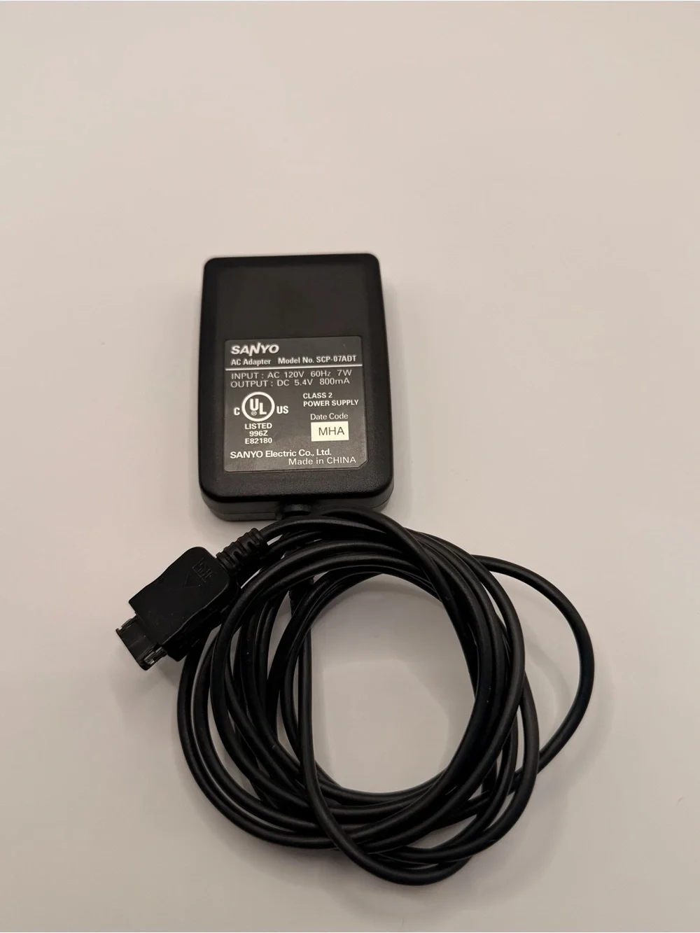 Sanyo SCP-07ADT‎ Class 2 Power Supply AC Adapter Output DC 5.4V 800mA